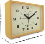 Analog Alarm Clock, 6 inch Silent Non Ticking Small Clock with Night Light, Battery Operated Simply Design for Bedroom, Bedside, Living Room, Room Decor, Desk, Table (Yellow) - Image 3