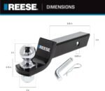 Reese 21536 Trailer Hitch Ball Mount Starter Kit, Fits 2 Inch Square Receiver, 2 Inch Drop, 6,000 lbs. Capacity, Includes 2 Inch Trailer Ball and Pin & Clip - Image 3