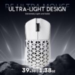R5Ultra 8K Carbon Fiber Wireless Gaming Mouse with 42,000 DPI -PAW3950 MAX Sensor -Nordic 52840 MCU Chip-39g Ultra-Lightweight -Wired/BT/2.4GHz Wireless Programmable Mice Griptape for PC/Mac(White) - Image 7