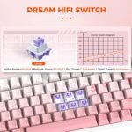 DAREU EK75PRO Sakura Pink Wireless Mechanical Gaming Keyboard,75% Hot Swap Creamy Keyboard with Knob,RGB Backlit,Gasket Custom Structure,Side Printed PBT Keycaps,2.4Ghz/BT5.1/USB-C, for Win/MAC - Image 6