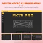 DAREU EK75PRO Sakura Pink Wireless Mechanical Gaming Keyboard,75% Hot Swap Creamy Keyboard with Knob,RGB Backlit,Gasket Custom Structure,Side Printed PBT Keycaps,2.4Ghz/BT5.1/USB-C, for Win/MAC - Image 8