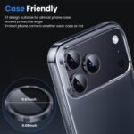 WSKEN for iPhone 17 Pro/iPhone 17 Pro Max Camera Lens Protector - [Original Shooting Mode] Shatterproof Metal HD Tempered Glass Camera Screen Protector Cover Film for iPhone Accessories - Image 5