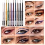 LANGMANNI 12Pcs Metal Colorful Eyeliner Pencil Set - Matte & Shimmer Eye Makeup,Smooth Use Long-Lasting & Waterproof Eyeliner Set - Image 3