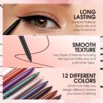 LANGMANNI 12Pcs Metal Colorful Eyeliner Pencil Set - Matte & Shimmer Eye Makeup,Smooth Use Long-Lasting & Waterproof Eyeliner Set - Image 5
