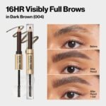 Revlon ColorStay Brow Fantasy, All In One Eyebrow Powder Pencil with Shaping Clear Gel, Gel Infused with Panthenol, Smudge-proof, 16HR Visibly Full Brows, 004 Dark Brown - Image 8