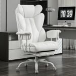 Big and Tall Office Desk Chair -Wide Ergonomic Executive with Footrest, High Back Lumbar Support Reclining Gaming Computer Chair for Heavy People (White) - Image 2