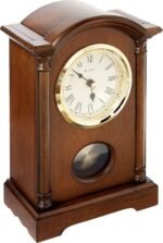 Bulova Dalton Chiming Pendulum Table Clock - Walnut Finish - Gold-Tone Accents - Image 2