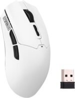 EPOMAKER Click Lite Wireless Gaming Mouse, 800 to 12,000 DPI Adjustable, PAW3311 Sensor, 500mAh, 59g, 2.4G/BT/USB-C Rechargeable Wireless Mouse with 5 Programmable Buttons for PC/Mac/Linux (White) - Image 2