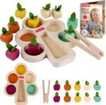 Fisher-Price Wood Montessori Toy Sorting Tree, American Montessori Society Seal of Excellence, Wooden Learning Activity Puzzle & Expert Play Tips for Preschool Kids Ages 3+ Years​ (Amazon Exclusive) - Image 2