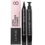 LA PURE Waterproof Liquid Eyeliner Stamp Winged Eyeliner Tool 2x Cat Eye - Winged & Fine Tipped Pen Eyeliner Stencil Smudge Proof Black Eye Liner Tiktok Trend Items Wing Stamp - Black 8mm - Image 2