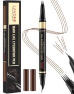 LAVONE Eyebrow Pen, 2-in-1 Eyebrow Pencils for Women with 4 Tip Microblading Eyebrow Pencil and Curved Precise Brow Pencil, Waterproof Eyebrow Pencil Create Full, Natural Hair-Like Brows, Soft Brown - Image 2