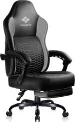LEMBERI Big and Tall Gaming Chair 400lb Weight Capacity,Gamer Chairs for Adults,Video Game Chair wth Footrest,Racing Style Computer Gamer Chair with Headrest and Lumbar Support (Gray) - Image 2