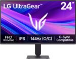 LG 24G411A-B 24-inch Ultragear Full HD (1920 x 1080) IPS Gaming Monitor, 144Hz (O/C), 1ms MBR, NVIDIA G-Sync Compatible, AMD FreeSync, HDR10, HDMI, DisplayPort, Slim Stand, Black - Image 2