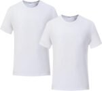 ORJ 2 PCS Adult Unisex Sublimation Blank T Shirts polyester tshirts for sublimation White Crew Neck - Image 2