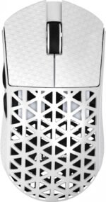 R5Ultra 8K Carbon Fiber Wireless Gaming Mouse with 42,000 DPI -PAW3950 MAX Sensor -Nordic 52840 MCU Chip-39g Ultra-Lightweight -Wired/BT/2.4GHz Wireless Programmable Mice Griptape for PC/Mac(White) - Image 2