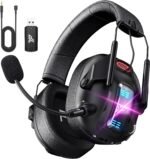 Wireless Gaming Headset for PS5, PS4, PC, USB Over Ear Gaming Headphones with Noise Canceling Mic, Bluetooth 5.3, 100H Battery, Low Latency, Only Wired Mode for Xbox - Image 2