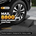 Auto Dynasty Rubber Curb Ramps, 3" Lift Height Curbside Driveway Ramp, 4410 LBS/2T Capacity Sidewalk Curb Ramp for Cars Trucks Bikes Motorcycles Wheelchairs, 2 Pack - Image 4