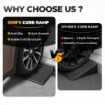 Auto Dynasty Rubber Curb Ramps, 3" Lift Height Curbside Driveway Ramp, 4410 LBS/2T Capacity Sidewalk Curb Ramp for Cars Trucks Bikes Motorcycles Wheelchairs, 2 Pack - Image 6