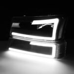 DNA MOTORING HL-LB-CSIL03-BK-CL1 Black Housing 3D LED DRL Headlight Bumper Lamp Set Compatible with 03-06 Silverado 1500-3500 / Avalanche 1500 2500 - Image 4