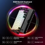 Snpurdiri 60% Wired Gaming Keyboard, 61 Keys RGB Backlit Ultra-Compact Small Gaming Keyboard, for PC/Mac Gamer, Typist, Travel, Easy to Carry on Business Trip(Black-White) - Image 3