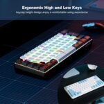 Snpurdiri 60% Wired Gaming Keyboard, 61 Keys RGB Backlit Ultra-Compact Small Gaming Keyboard, for PC/Mac Gamer, Typist, Travel, Easy to Carry on Business Trip(Black-White) - Image 8