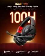 acer Wireless Gaming Headset, PS5 Headset with 2.4GHz for Ps5, Ps4, PC, Switch, Bluetooth 5.3 + 100Hrs Gaming Headphones with Noise Canceling Mic for Laptop, Mobile, Mac, 50mm Drivers (Red) - Image 3