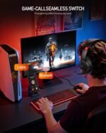 acer Wireless Gaming Headset, PS5 Headset with 2.4GHz for Ps5, Ps4, PC, Switch, Bluetooth 5.3 + 100Hrs Gaming Headphones with Noise Canceling Mic for Laptop, Mobile, Mac, 50mm Drivers (Red) - Image 4