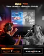 acer Wireless Gaming Headset, PS5 Headset with 2.4GHz for Ps5, Ps4, PC, Switch, Bluetooth 5.3 + 100Hrs Gaming Headphones with Noise Canceling Mic for Laptop, Mobile, Mac, 50mm Drivers (Red) - Image 5