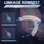 SUNLEI Gaming Chair for Adults, Computer Gamer Chair with Footrest, Ergonomic Video Game Chairs with Adjustable Height Swivel & PU Leather, Pink - Image 6