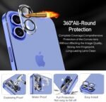 ivoler 4-Pack Camera Lens Protector for iPhone 17 6.3"/ iPhone 16 6.1”/16 Plus 6.7” Screen Protector Tempered Glass [Case Friendly][New Rersion],Scratch-Resistant,Clear+Black Circle - Image 4