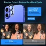 ivoler 4-Pack Camera Lens Protector for iPhone 17 6.3"/ iPhone 16 6.1”/16 Plus 6.7” Screen Protector Tempered Glass [Case Friendly][New Rersion],Scratch-Resistant,Clear+Black Circle - Image 9