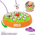 Cows in Space by Relatable, The Kid-Friendly Extraterrestrial Easter Family Game for Kids, Fun 2 Player Game, Easter Gifts, Includes 2 UFO Headbands, 1 Electronic Spinning Base, and 21 Cows - Image 4