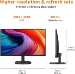 Amazon Basics 24 Inch (23.8 inch viewable) Monitor, FHD 1080P, Max 100Hz, VESA Compatible, Built-in Speakers, Black - Image 6