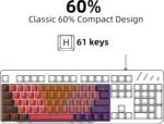 Snpurdiri 60% Wired Mechanical Keyboard, Mini Gaming Keyboard with 61 Keys for PC, Windows XP, Win 7, Win 10 (Black-Red, Red Switches) - Image 3