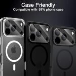 Wiaocit 3 Pack Tempered Glass Camera Lens Protector for iPhone 17 Pro Max, 9H Hardness, Anti-Scratch, Case Friendly - Image 7