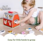 Melissa & Doug Take-Along Wooden Toy Barn, 11-Pc Portable Toddler Playset with Farm Animals & Pop-Up Roof, Preschool Learning Toys for Girls & Boys 2+ - Image 7