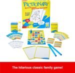Mattel Games Pictionary Family Board Game for Kids, Adults and Game Night for 2 Teams with Erasable Markers, Boards and Sand Timer - Image 4