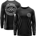 Custom Long Sleeve Shirts for Men, Hi Vis Safety Customized Workwear Company Uniform Long Sleeved Shirt Black - Image 3