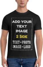 Custom T Shirts Double Sided Printing Design Your Own T Shirts Add Text Image Logo Photo Personalization Mens Womens Cotton - Image 3