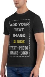 Custom T Shirts Double Sided Printing Design Your Own T Shirts Add Text Image Logo Photo Personalization Mens Womens Cotton - Image 5