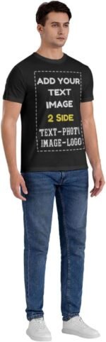 Custom T Shirts Double Sided Printing Design Your Own T Shirts Add Text Image Logo Photo Personalization Mens Womens Cotton - Image 9