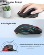 Redragon Large Wireless Gaming Mouse for Big Hands, Tri-Modes 2.4G/Bluetooth/Wired Rechargeable Ergo RGB Mouse with 2 Side Buttons, 6 Backlit Modes, Programmable Macro Gamer Mouse - Image 5