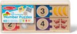 Melissa & Doug Self-Correcting Wooden Number Puzzles with Storage Box (40 pcs) - Image 4