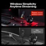 MAONO PD100WS Wireless Gaming Microphone for PC, Dynamic Streaming USB Mic with 3 Level Noise Cancelling,RGB,Mute Button, Software EQ,Computer Boom Mic for Podcast, Vocal Recording, Black - Image 6