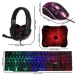 Gaming Keyboard and Mouse and Mouse pad and Gaming Headset, Wired LED RGB Backlight Bundle for PC Gamers and Xbox and PS4 Users - 4 in 1 Edition Hornet RX-250 - Image 8