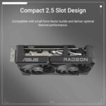 ASUS Dual Radeon™ RX 9060 XT 16GB GDDR6 Graphics Card (PCIe 5.0, HDMI 2.1b, DisplayPort 2.1a, 2.5-Slot Design, Axial-tech Fan Design, 0dB Technology, and More) - Image 3