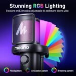 MAONO Wireless Microphone for PC,Gaming Streaming Condenser Mic with Software AI Voice Change,3-Level Noise Cancellation,Custom EQ,Gain Control USB Mic for Podcast Recording (DM40-Black) - Image 8