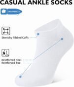CLOSEMATE 5/10 Pairs Ankle Socks for Men Women Cotton Comfortable Non Slip Low Cut for Casual - Image 4