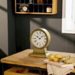 NIKKY HOME Vintage Gold Mantle Clock, Silent Non-Ticking Battery Operated Rustic Table Desk Shelf Clock for Living Room Decor - Image 4