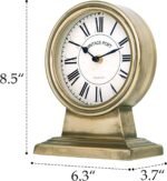 NIKKY HOME Vintage Gold Mantle Clock, Silent Non-Ticking Battery Operated Rustic Table Desk Shelf Clock for Living Room Decor - Image 5
